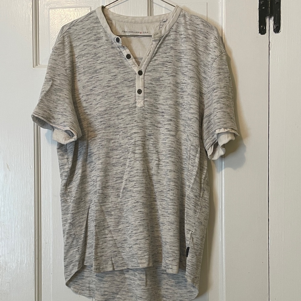 Men's Gray Henley Shirt